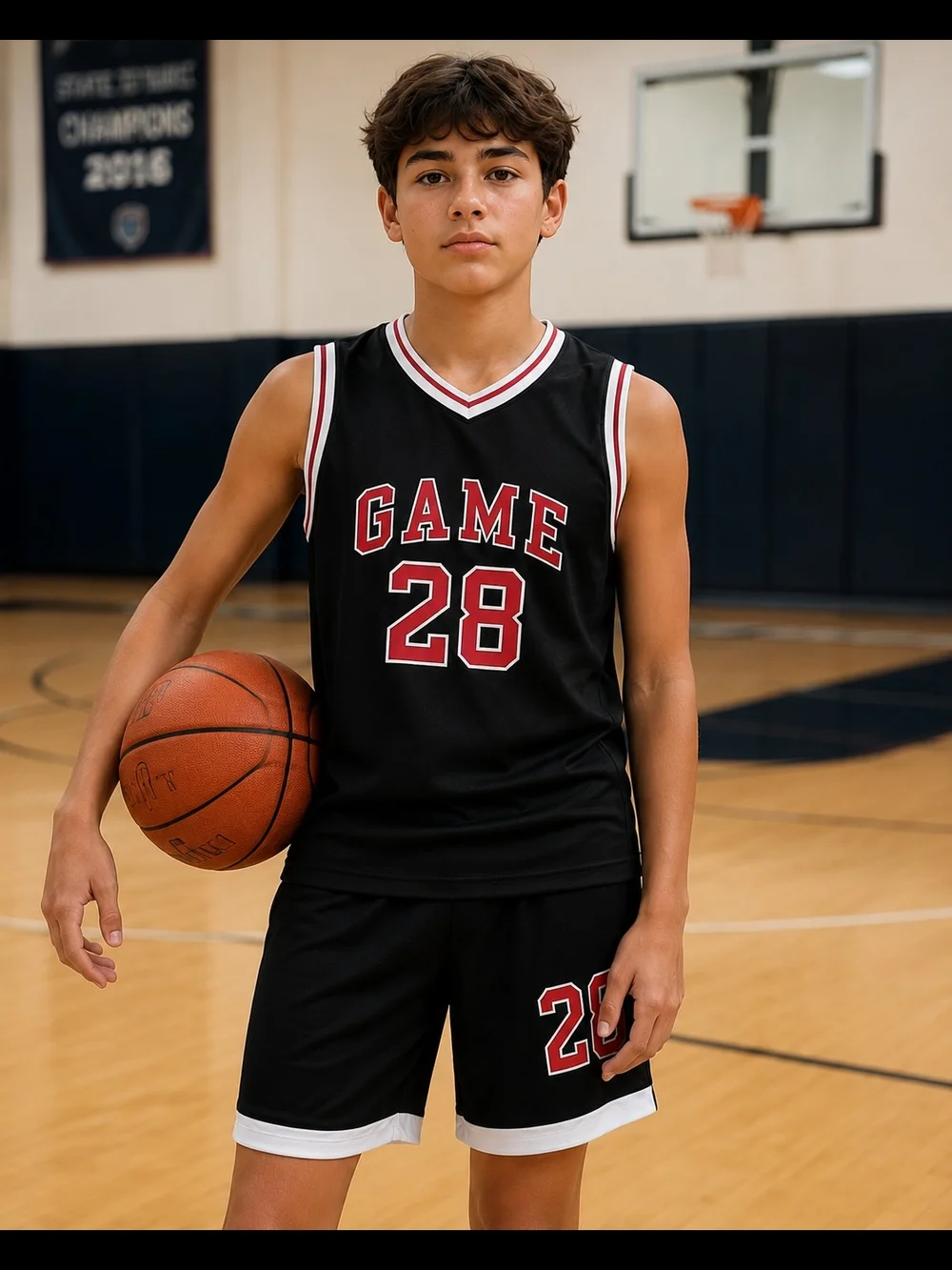 Boys Basketball Jersey & Shorts Set Size 13–14Y